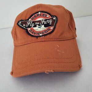Harley Davidson Las Vegas Women's Orange Distressed Cap